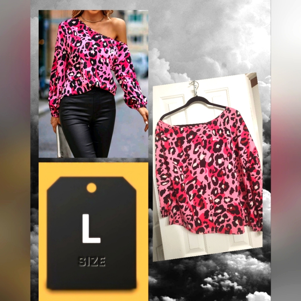Pink leopard top